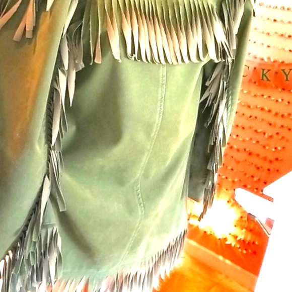 70's FRINGE Travelers OLIVE Green Water VEGAN ALL WEATHER Jacket - Picture 16 of 16